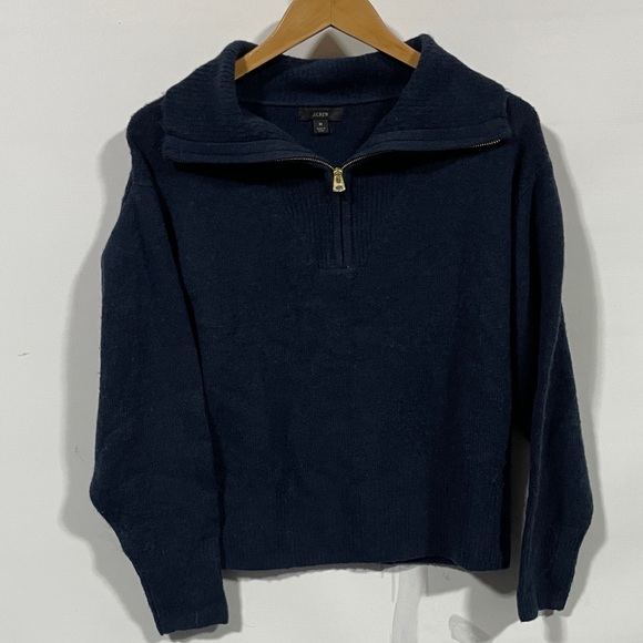 J. Crew Sweaters - J. Crew merino wool blend women’s Dark Blue Zip-Up Sweater